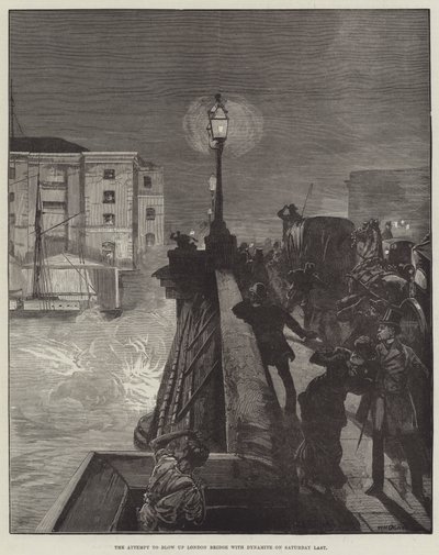 Forsøket på å sprenge London Bridge med Dynamite på lørdag sist av William Heysham Overend