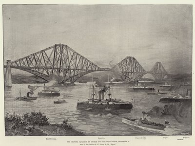 Channel Squadron ved Anker utenfor Forth Bridge, 2. september av William Heysham Overend