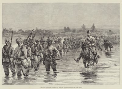 Chin Frontier-kampanjen i Burmah, tropper krysser Yaw-elven av William Heysham Overend