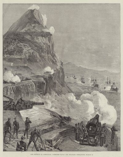 Forsvaret av Gibraltar, kombinerte marine- og militæroperasjoner, 13. mars av William Heysham Overend