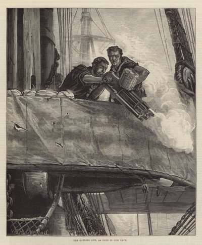 Gatling Gun, som brukt i vår marine av William Heysham Overend