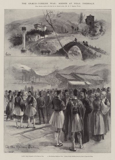 Den gresk-tyrkiske krigen, scener ved Volo, Thessaly av William Heysham Overend