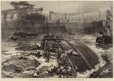 Den store katastrofen ved en skipsutsetting på Clyde, forliset av Daphne, med to hundre menn av William Heysham Overend