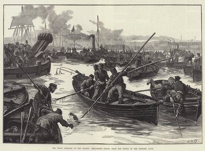 Den store katastrofen på Themsen, gjenoppretter kropper fra vraket til prinsessen Alice av William Heysham Overend