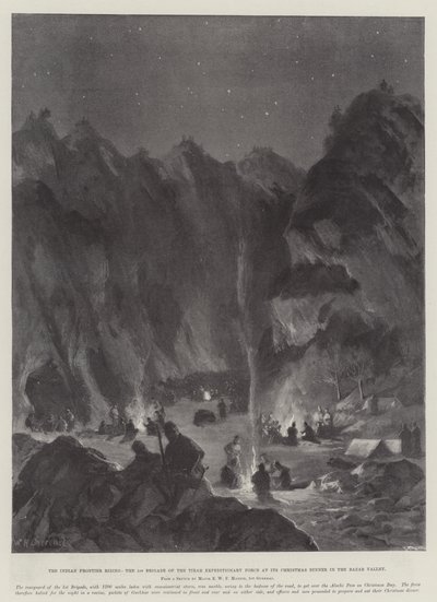 The Indian Frontier Rising, den første brigaden til Tirah Expeditionary Force på sin julemiddag i Bazar-dalen av William Heysham Overend