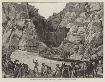 Khartoum-ekspedisjonen, på ørkenmarsjen, nedre brønn ved brønnene til Gakdul av William Heysham Overend