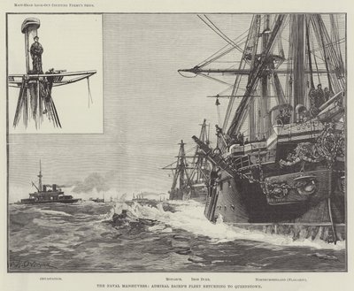 Sjømanøvrene, admiral Bairds flåte returnerer til Queenstown av William Heysham Overend