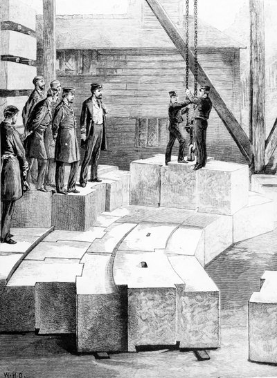 The New Eddystone Lighthouse: The Stone-Cutting Establishment at Oreston, illustrasjon fra 