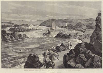 Nilekspedisjonen, tauing av hvalbåtene med tropper gjennom den første porten til den andre katarakten av William Heysham Overend