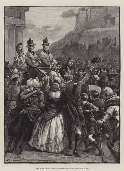 Dronningens første besøk i Skottland, Edinburgh, 3. september 1842 av William Heysham Overend