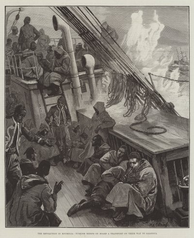 Revolusjonen i Roumelia, tyrkiske redifs om bord på en transport på vei til Salonica av William Heysham Overend