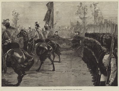 The Royal Review, Brigade of Guards som marsjerer forbi dronningen av William Heysham Overend