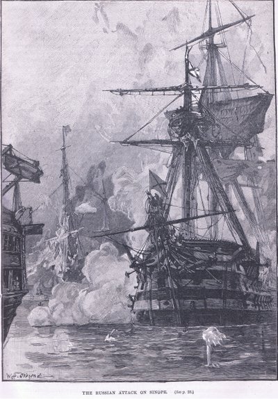 Det russiske angrepet på Sinope 1853 e.Kr av William Heysham Overend