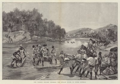 Tonhon-søylen som krysser Swalei-elven, i Øvre Burmah av William Heysham Overend