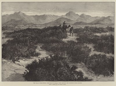 Krigen i Soudan, veien til Sinkat, utsikt som viser landets natur av William Heysham Overend