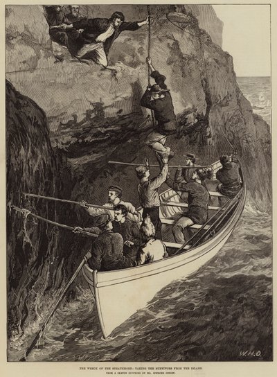 The Wreck of the Strathmore, tar de overlevende fra øya av William Heysham Overend