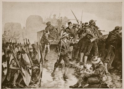 Zulu-krigen: Forsvare en Laager mot et Zulu-angrep av William Heysham Overend