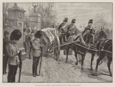 Den avdøde hertugen av Clarence, begravelsesprosesjon forlater Windsor jernbanestasjon av William Heysham Overend