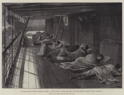 Til Land of the Golden Nugget, en varm natt i Rødehavet, på salongdekket i Oceana av William Heysham Overend