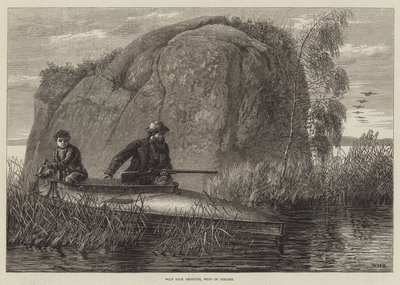 Wild Duck Shooting, gravering vest for Irland av William Heysham Overend