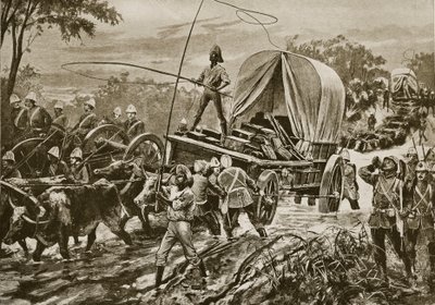 Zulu-krigen: Etshowe-hjelpestyrken krysser en bekk, april 1879 av William Heysham Overend