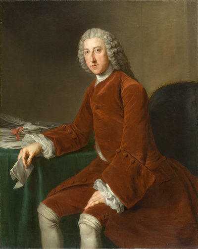 William Pitt, senere første jarl av Chatham (1708-1778), ca. 1754 (olje på lerret) av William Hoare