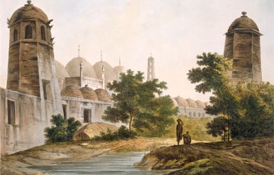 En utsikt over Cuttera bygget av Jaffeir Cawn på Muxadavad, pub. 1785-88. av William Hodges