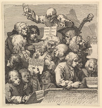 A Chorus of Singers, or The Oratorio, desember 1732. av William Hogarth
