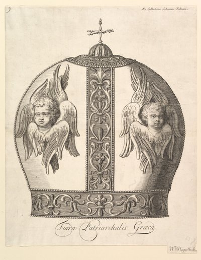 En gresk patriarkalsk krone - Tiara Patriarkalsk gresk Aubry de La Mottrayes reiser..., 1723-24. av William Hogarth