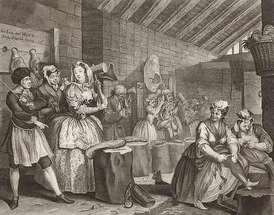 En skjøge?S Fremskritt / The Way of a Hore, ark 4: Im Zuchthaus. 1732 av William Hogarth