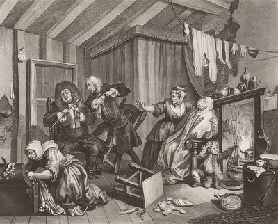 En skjøge?S Fremgang / Horenes vei. Ark 5: Død. 1732 av William Hogarth