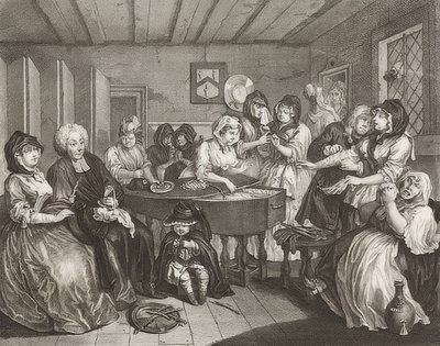 En skjøge?S Fremgang / Horenes vei. Ark 6: Begravelsen. 1732 av William Hogarth