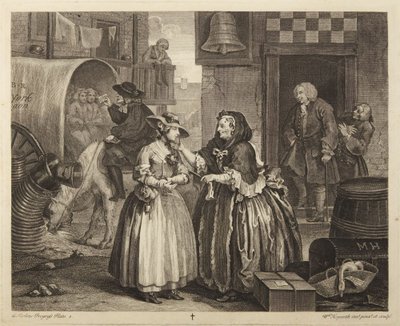 En prostituerts karriere, plansje 1 av William Hogarth