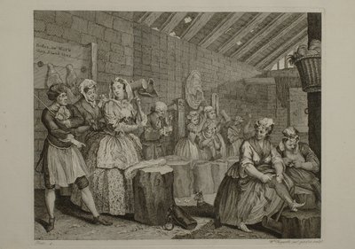 En prostituerts liv: plate 4 av William Hogarth