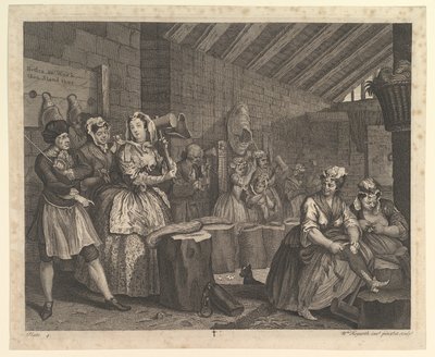 A Harlots Progress, Plate 4, april 1732. av William Hogarth