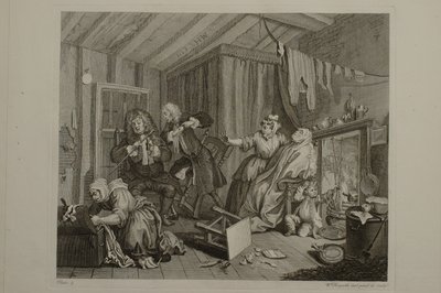 En prostituerte kvinnes livsløp: plate 5 av William Hogarth