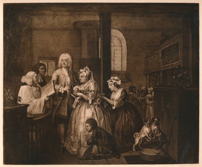A Rakes Progress - 5: He Marries, 1733. av William Hogarth