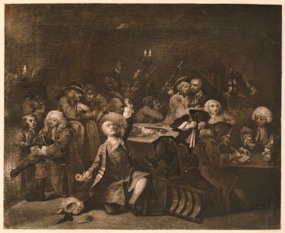 A Rakes Progress - 6: The Gaming House, 1733. av William Hogarth