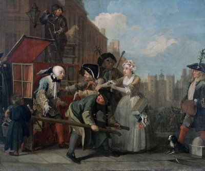 A Rake's Progress IV: The Arrested, Going to Court, 1733 av William Hogarth