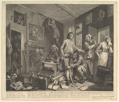 A Rakes Progress, Plate 1, 25. juni 1735. av William Hogarth