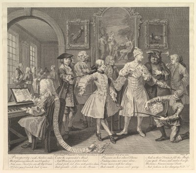 A Rakes Progress, Plate 2, 25. juni 1735. av William Hogarth
