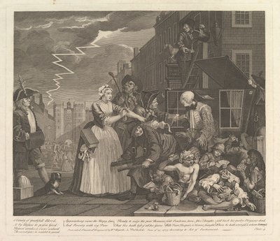 A Rakes Progress, Plate 4, 25. juni 1735. av William Hogarth
