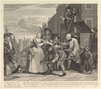 A Rakes Progress, Plate 4, 25. juni 1735. av William Hogarth