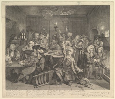 A Rakes Progress, Plate 6, 25. juni 1735. av William Hogarth