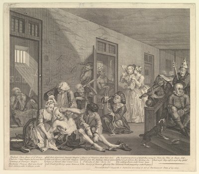 A Rakes Progress, Plate 8, 25. juni 1735. av William Hogarth