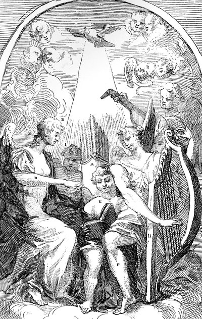 En satire på alterstykket av Kent i St Clement Danes Church, Westminster, 1725 av William Hogarth
