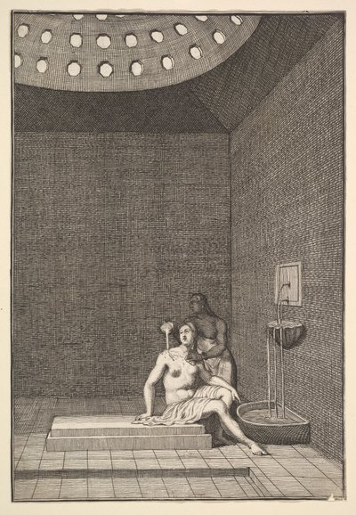 Et tyrkisk bad Aubry de La Mottrayes reiser gjennom Europa, Asia og inn i del o..., 1723-24. av William Hogarth