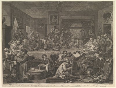 An Election Entertainment, Plate I: Four Prints of an Election, 24. februar 1755. av William Hogarth