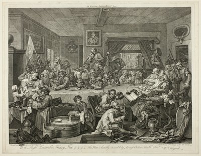 An Election Entertainment, plate en fra Four Prints of an Election av William Hogarth