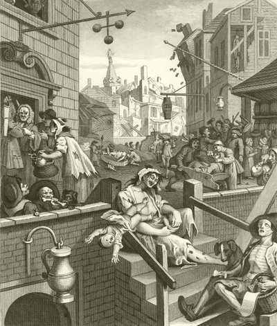 Beer Street og Gin Lane av William Hogarth